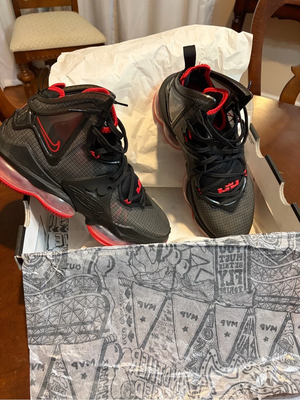 Nike LeBron XIX -Black/Red Basketball Shoes